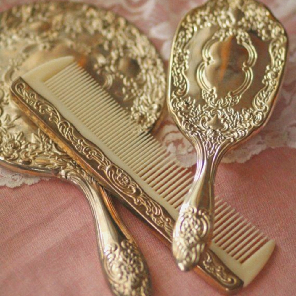 Victorian Silver Vanity 3pc Set